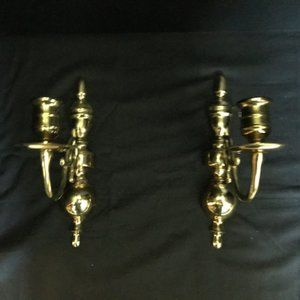 Pair of Brass Wall Candle Holders